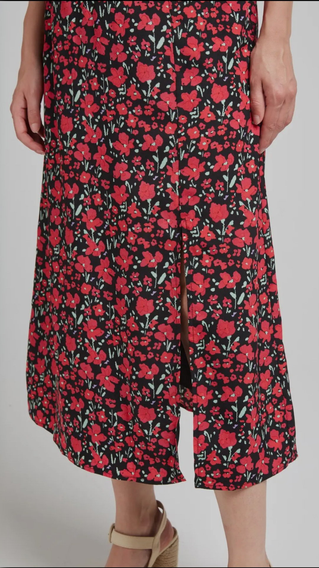 Falda Midi Estampada Floral