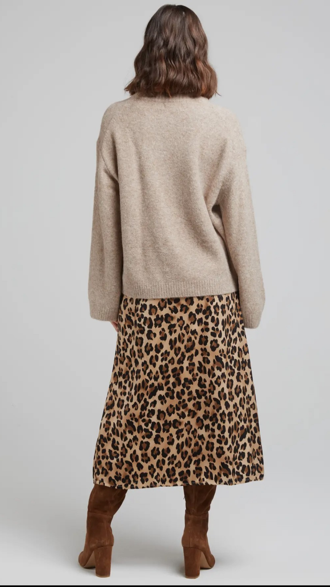 Falda Midi Estampada Leopardo
