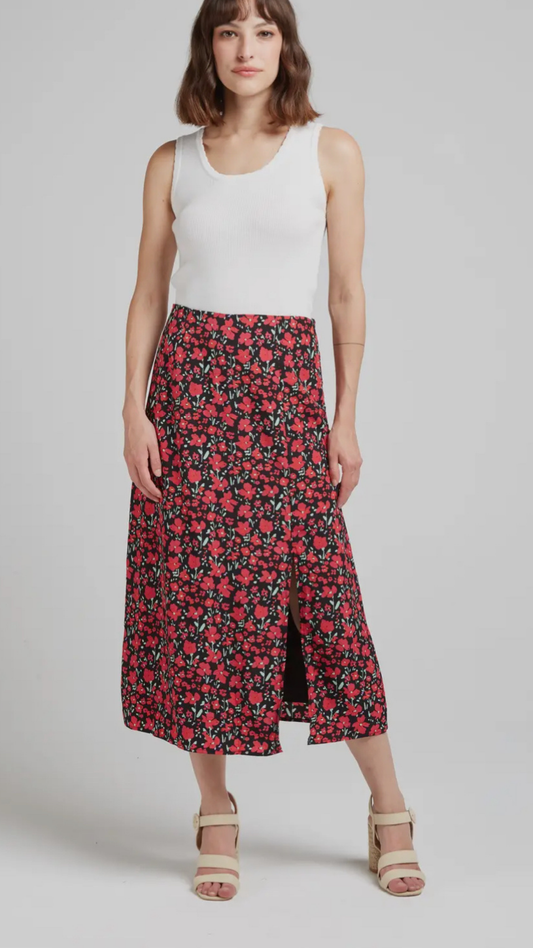 Falda Midi Estampada Floral