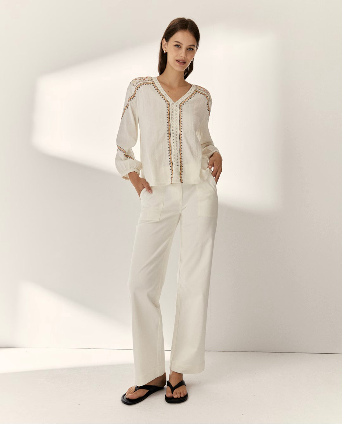 Camisa bordada boho – Paz Torras