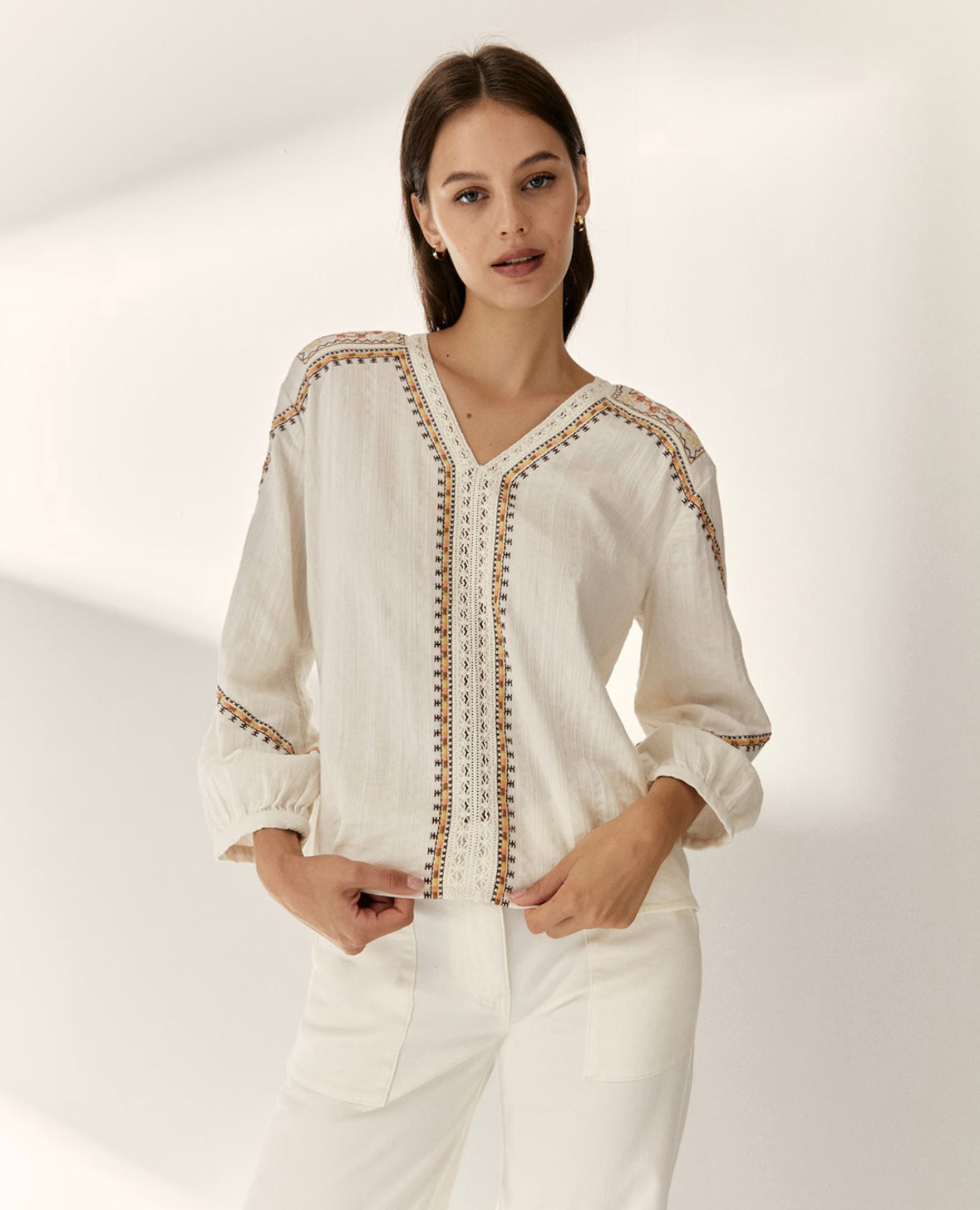 Camisa bordada boho – Paz Torras