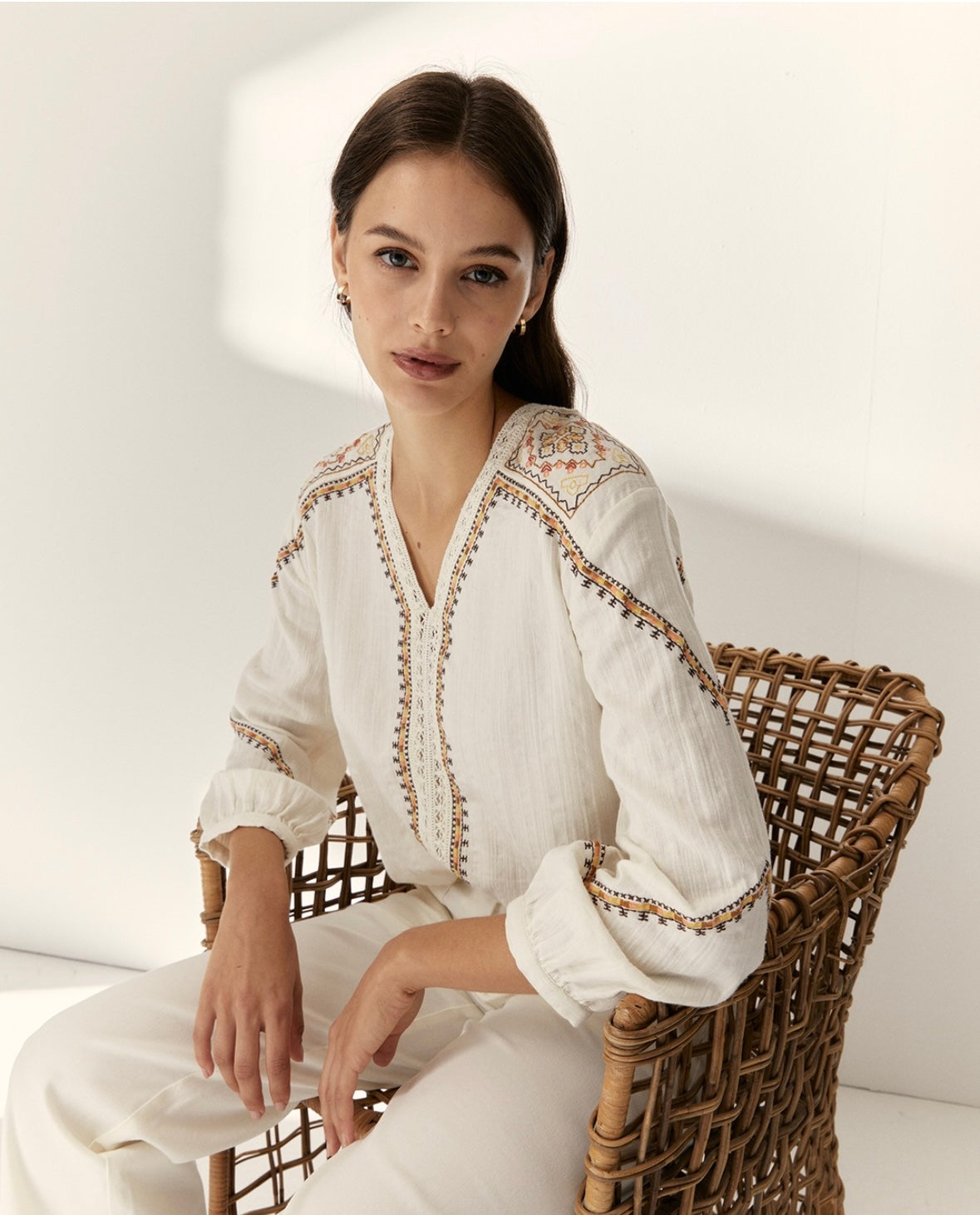 Camisa bordada boho – Paz Torras