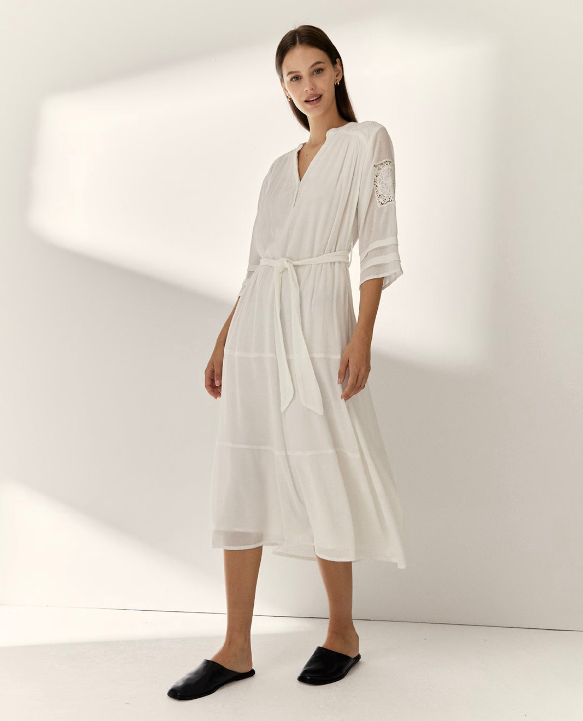 Vestido blanco fluido – Paz Torras