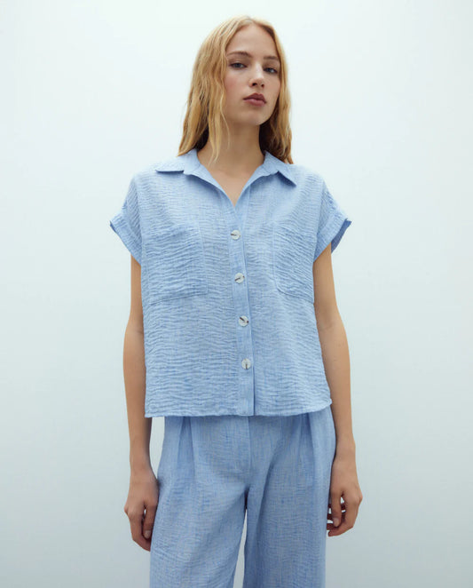 Camisa fluida azul – ANDAM
